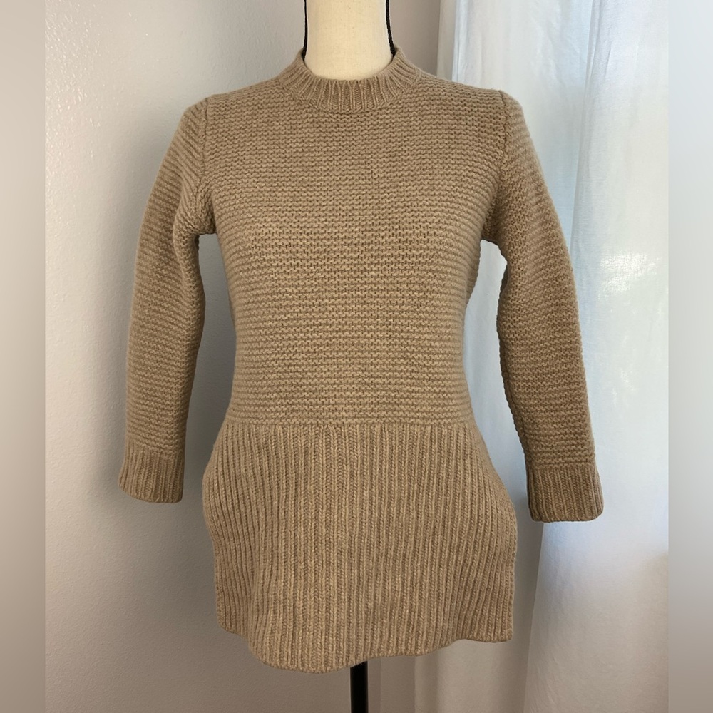 Marni 100% Virgin Wool‎ Camel Brown Ribbed Knit Jumper